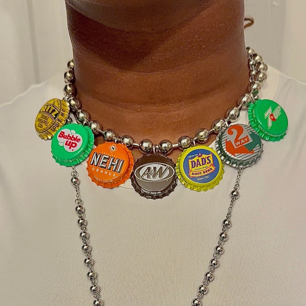Custom Colorful Bottle Cap Necklace